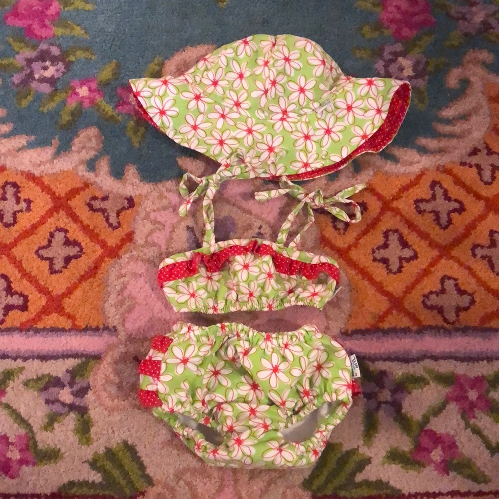 Baby Girl Flower Bikini with hat